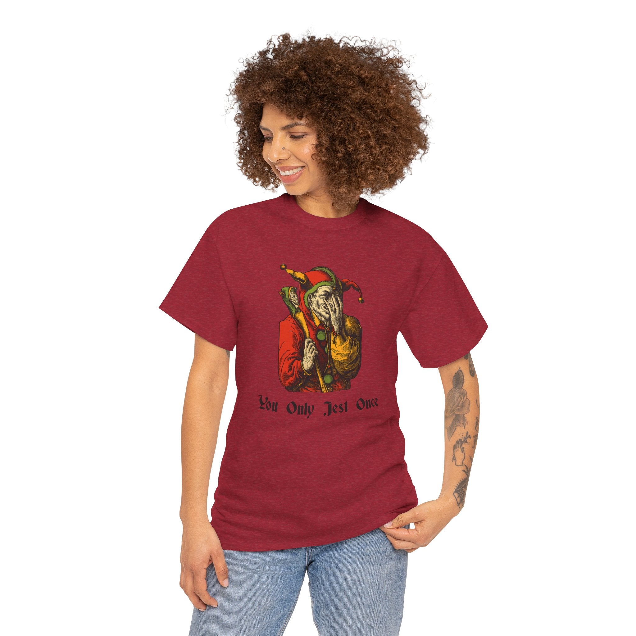 "You Only Jest Once" Unisex Heavy Cotton Tee